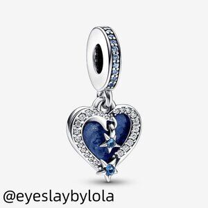 Pandora Celestial Shooting Star Heart Double Dangle Charm